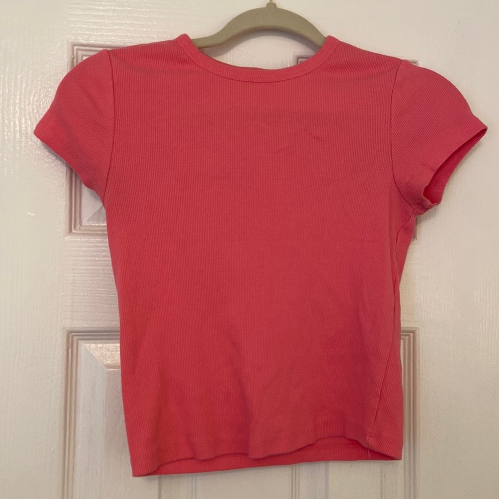 Pink Ribbed Anthropologie T Shirt